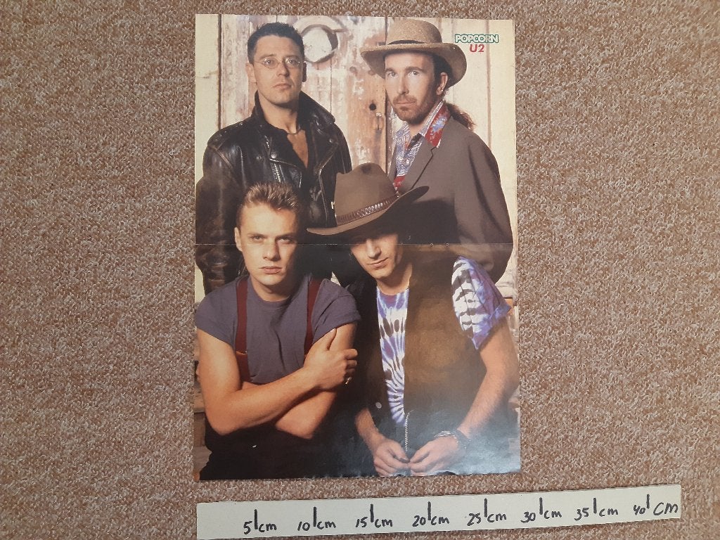 Poster U2 Popcorn Pet Shop Boys Maat A3 28x41 cm, Rechthoekig Staand, Ophalen of Verzenden, Zo goed als nieuw, A1 t/m A3