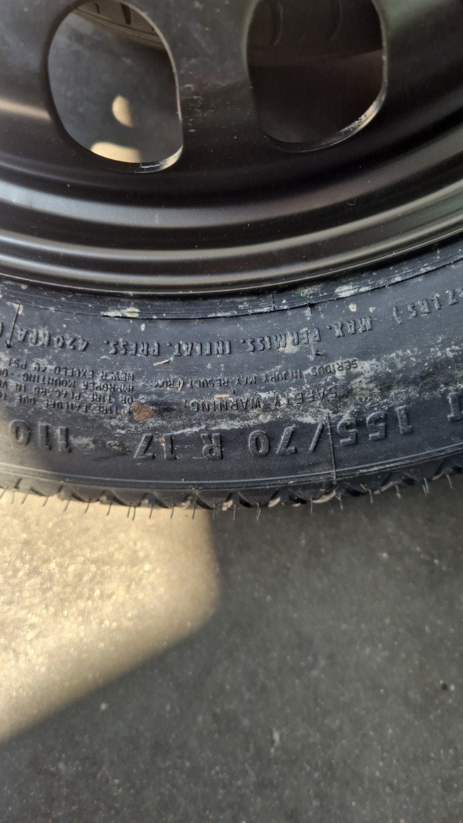 Nieuw reservewiel vw audi seat skoda 5x112 155/70 R17  velg, Ophalen of Verzenden, Nieuw