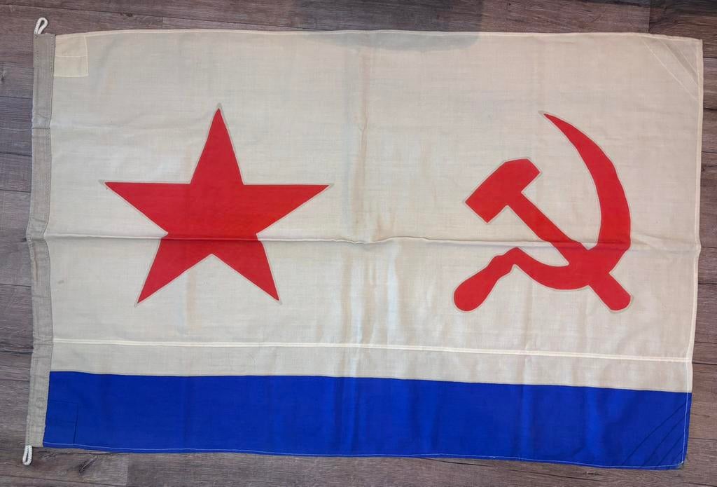 Originele Sovjet Marinevlag (USSR Navy) – 1985 – 135 x 90 cm, Ophalen of Verzenden, Marine