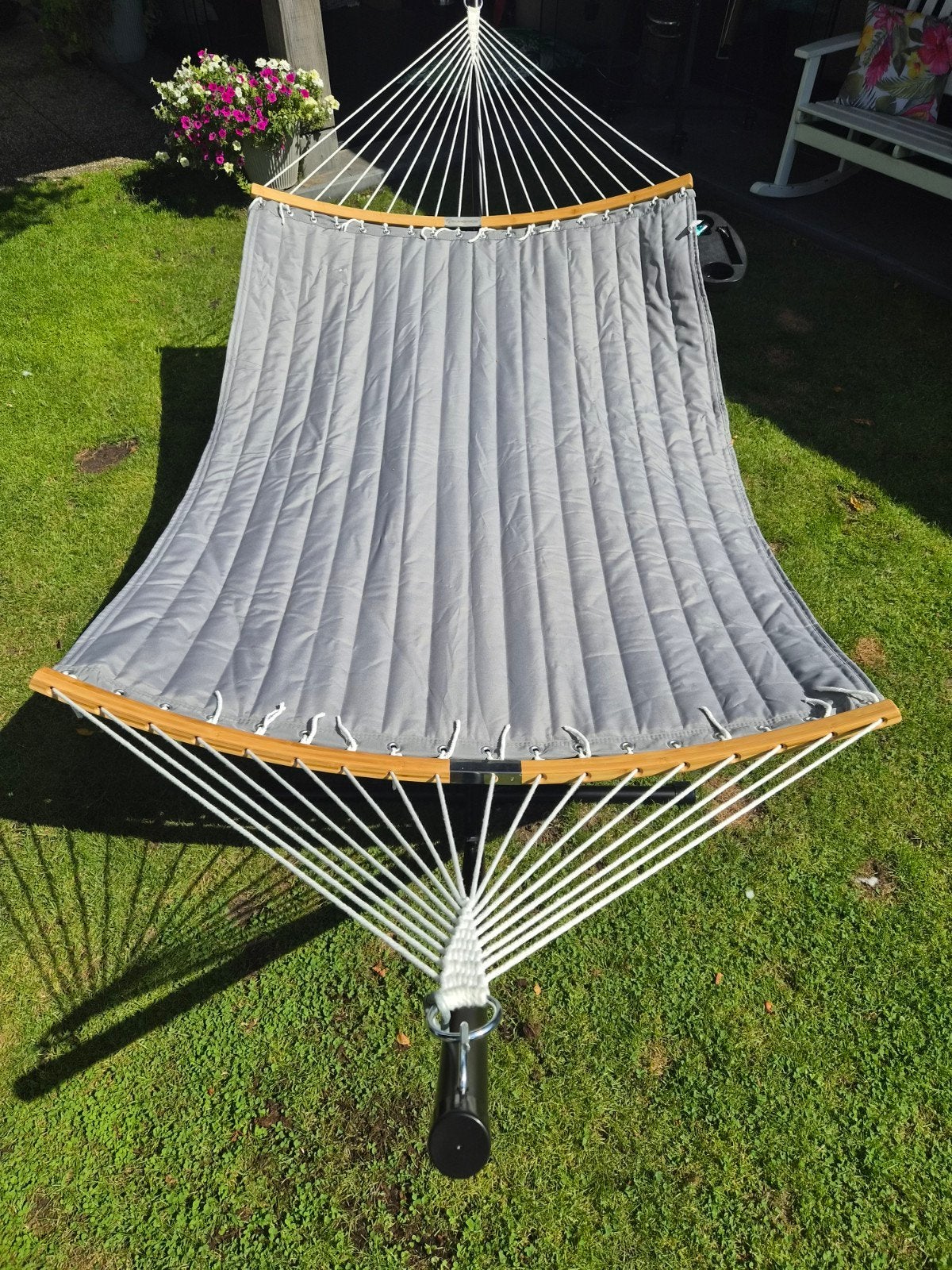 Songmics 1 a 2 persoons Hangmat zonder standaard - Grijs, Tuin en Terras, Hangmatten, Ophalen of Verzenden, Nieuw