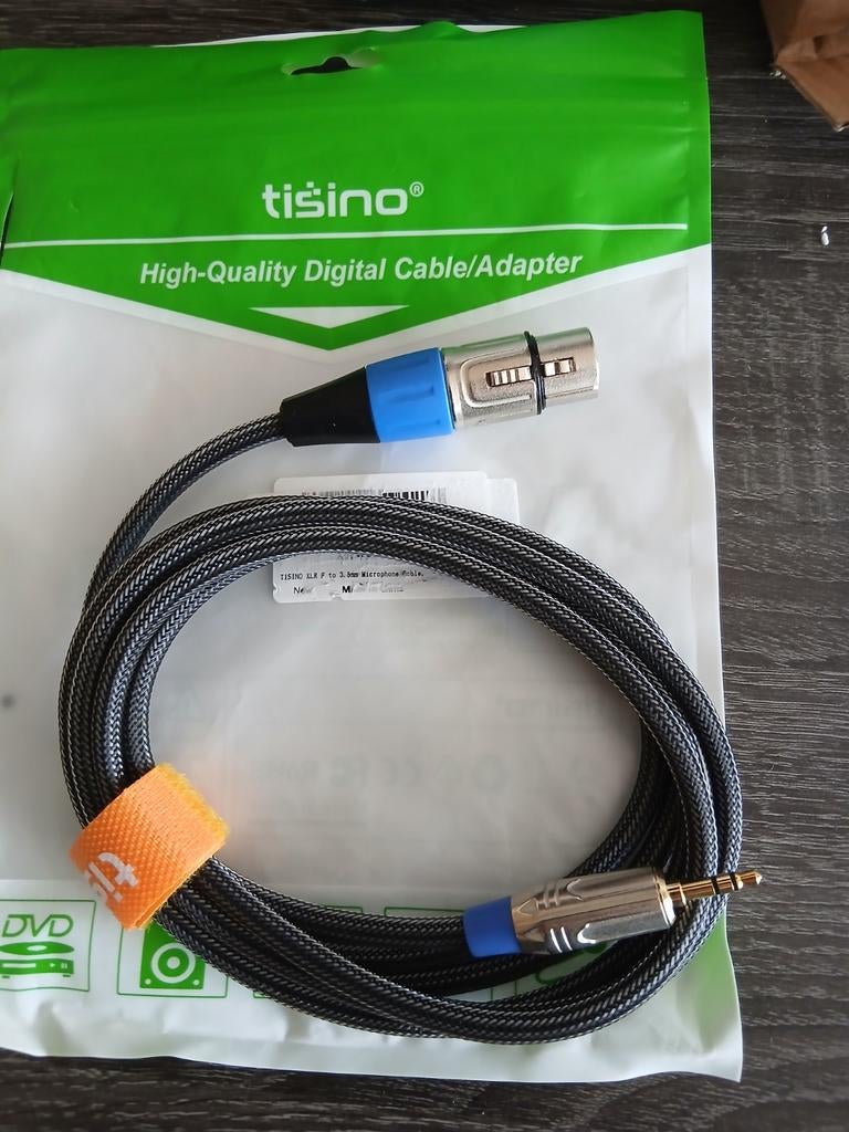 Tisino XLR naar 3.5mm Jack Microfoonkabel - Nieuw, Ophalen of Verzenden, Nieuw, Microfoon