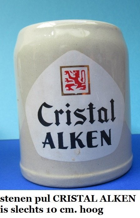 CRISTAL ALKEN, leuke stenen bierpul, is slechts 10 cm. hoog, Ophalen of Verzenden, Zo goed als nieuw, Pul(len), Overige merken