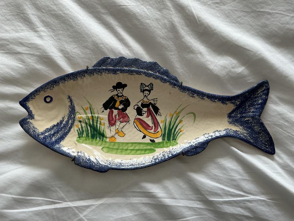 Prachtige vintage grote Bretonse visschaal uit Concarneau, Antiek en Kunst, Ophalen
