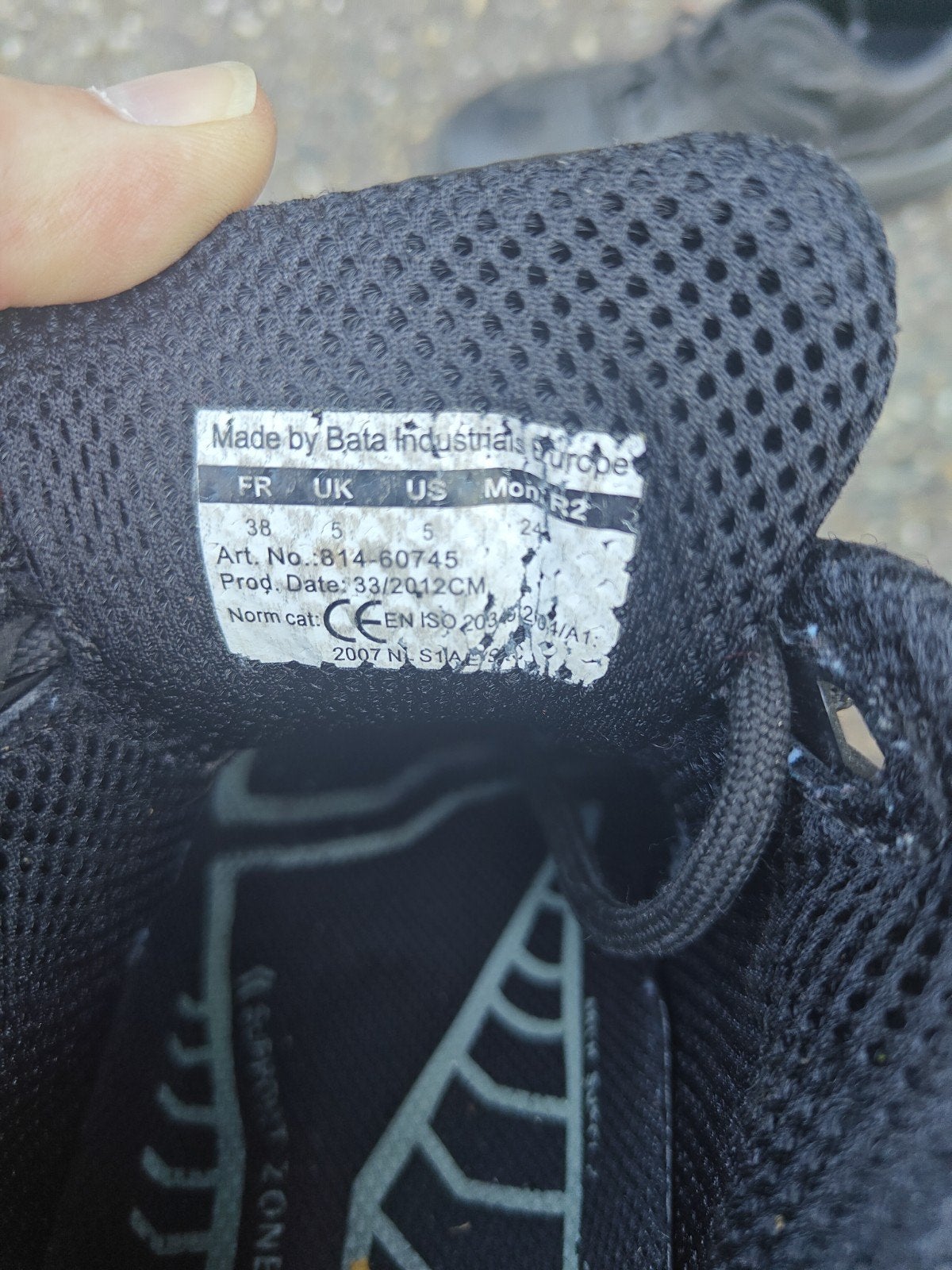 Bata Industrials werkschoenen maat 38, Ophalen, Zwart, Werkschoenen, Gedragen