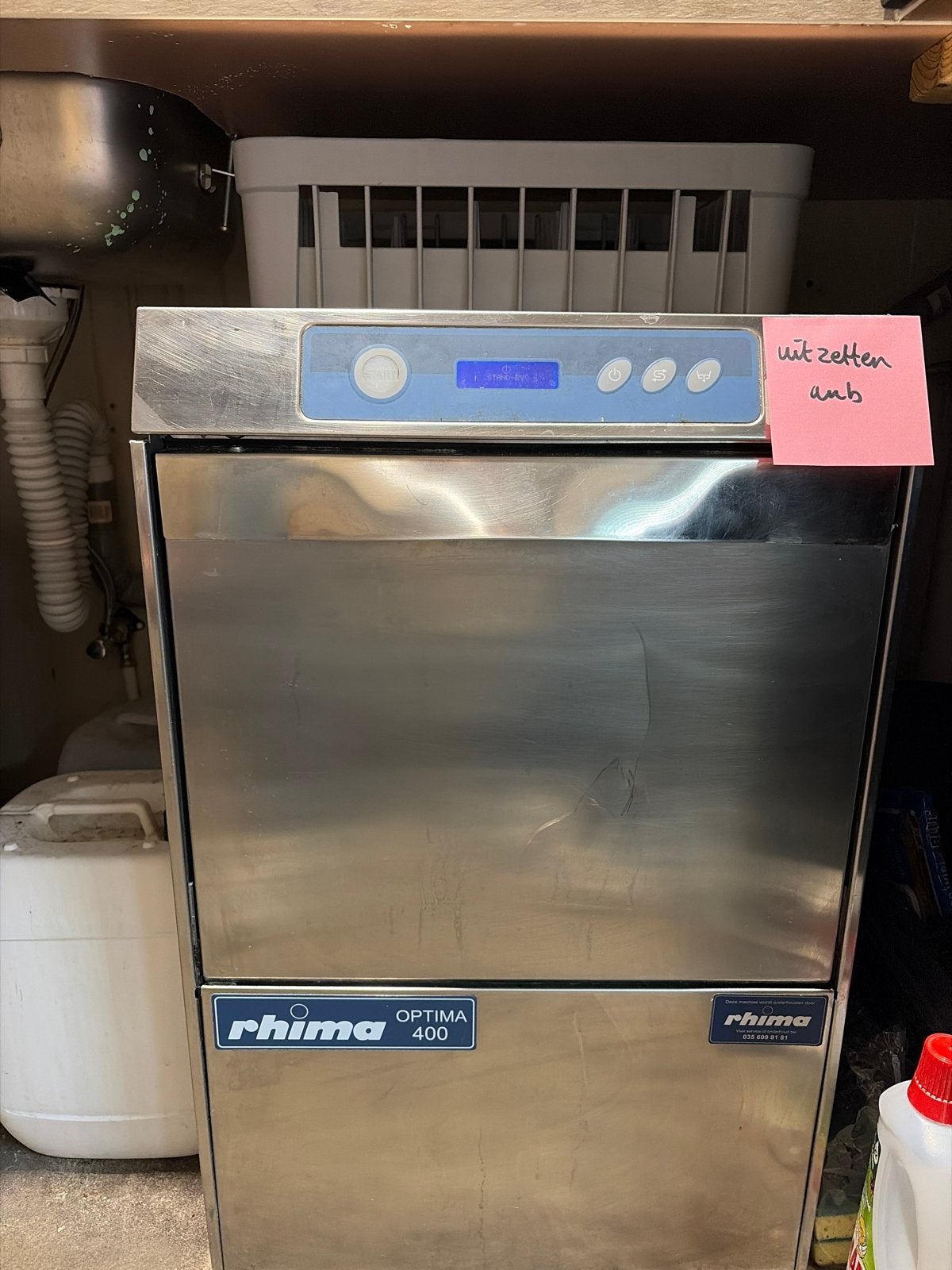 Rhima Optima 400 professionele vaatwasser, Witgoed en Apparatuur, Vaatwasmachines, Gebruikt, Vrijstaand, 85 tot 90 cm, 60 cm of meer