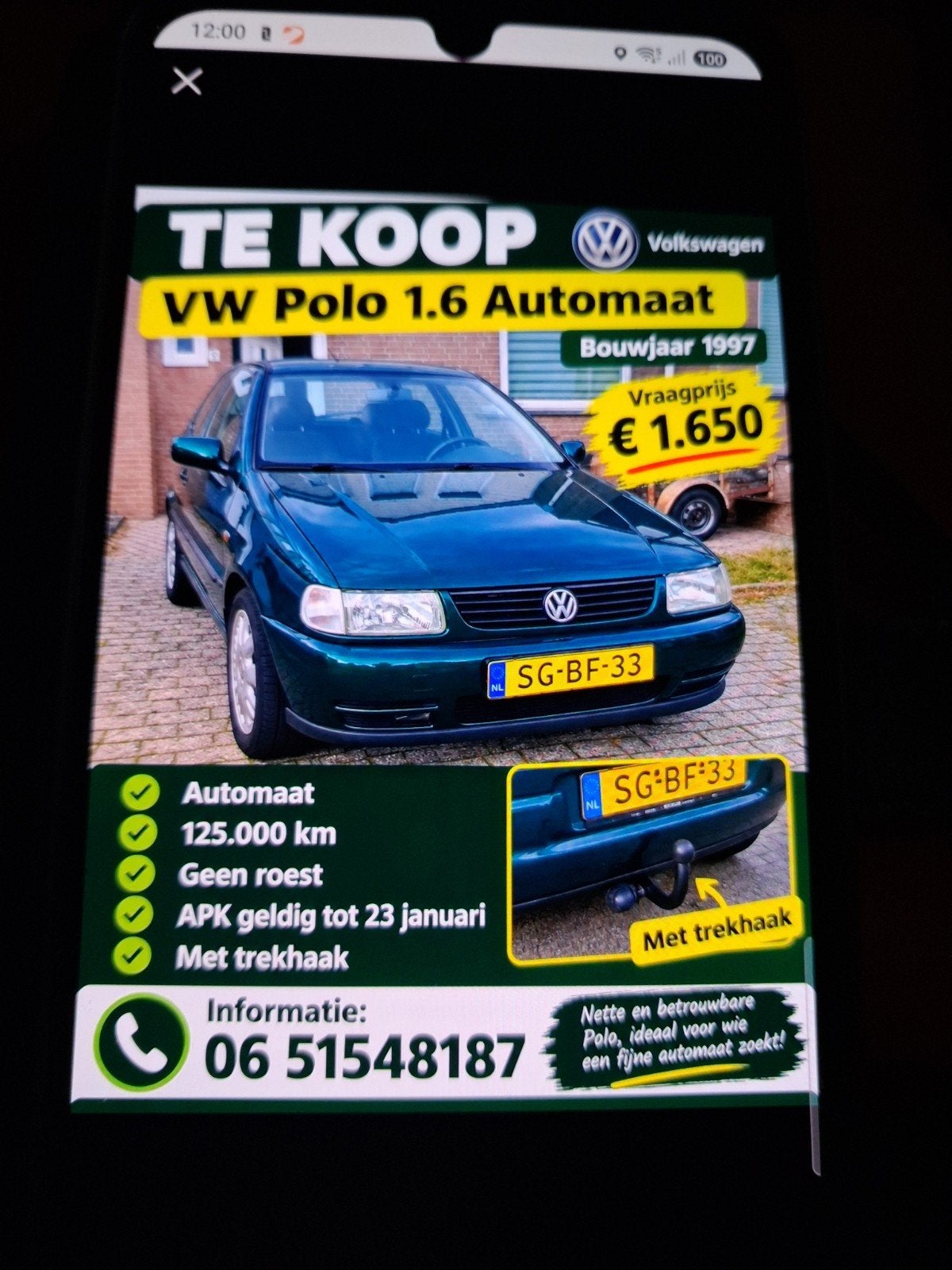 vw polo automaat benzine, Auto diversen, Ophalen
