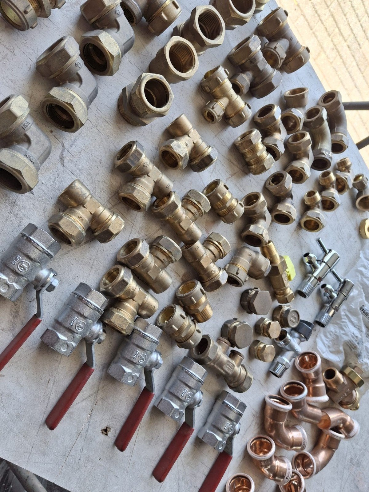 Kogelkranen en koperen koppelingen 22mm en 28mm, Ophalen, Overige materialen, Overige typen, Nieuw