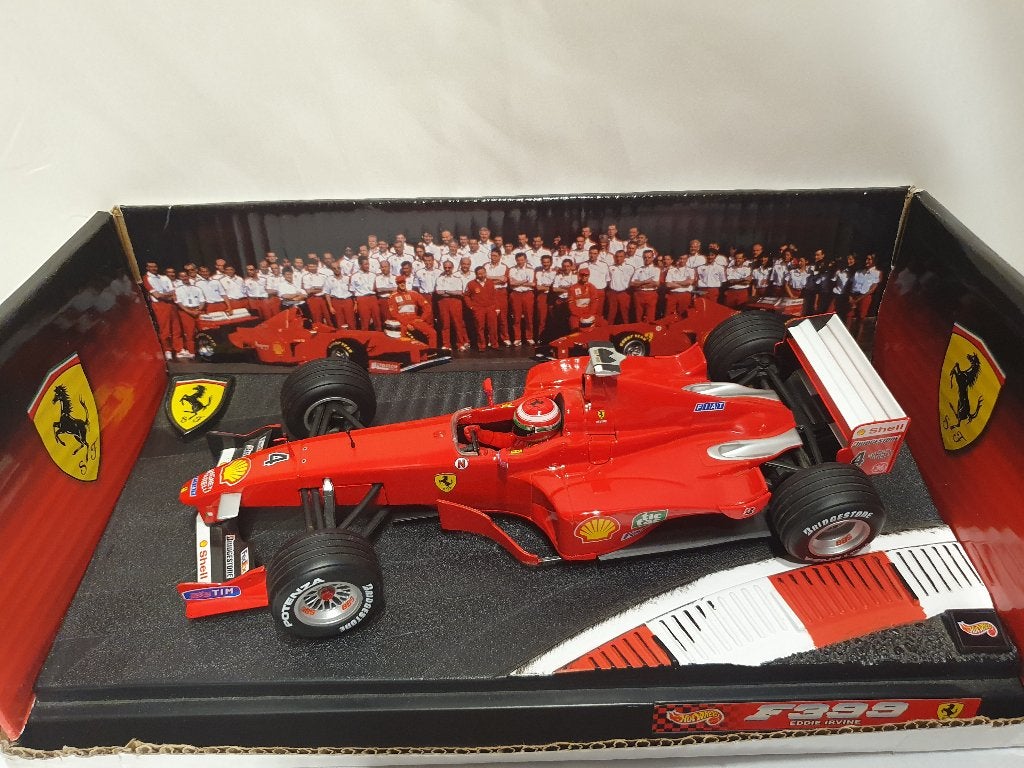 Eddie Irvine Ferrari F399 Hotwheels 1999 1:18, Hobby en Vrije tijd, Ophalen of Verzenden, Zo goed als nieuw, Auto, Hot Wheels