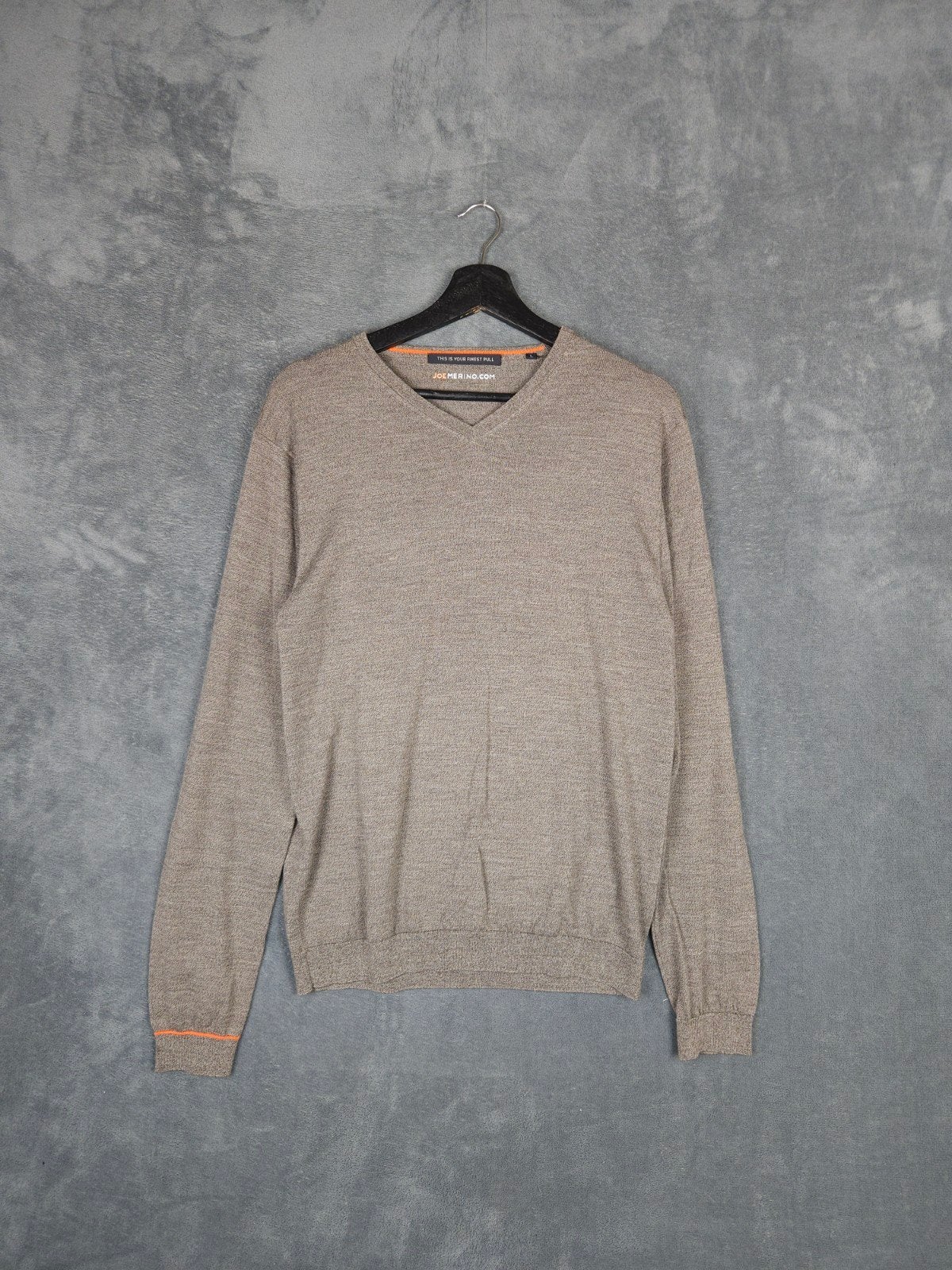 Joe Merino Trui V Neck L Bruin Merino wol, Bruin, ., Ophalen of Verzenden, Zo goed als nieuw