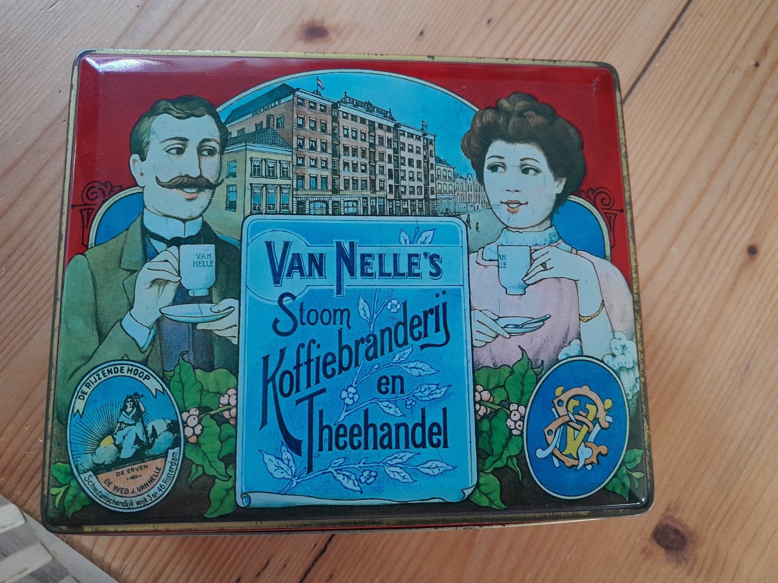 Vintage koffie koek blik van Nelle, Verzamelen, Blikken, Ophalen of Verzenden, Gebruikt, Koffie, Van Nelle