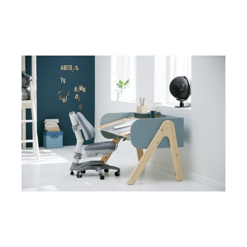 Flexa Woody ergonomisch kinderbureau groen blauw white wash, Ophalen of Verzenden, In hoogte verstelbaar, Zo goed als nieuw