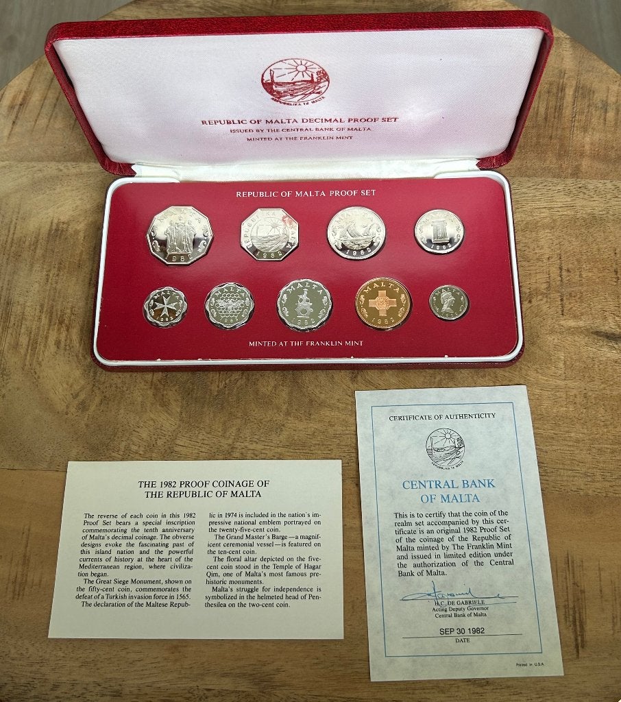 zilveren Malta decimal proof set 1982, Ophalen of Verzenden, Malta, Overige waardes