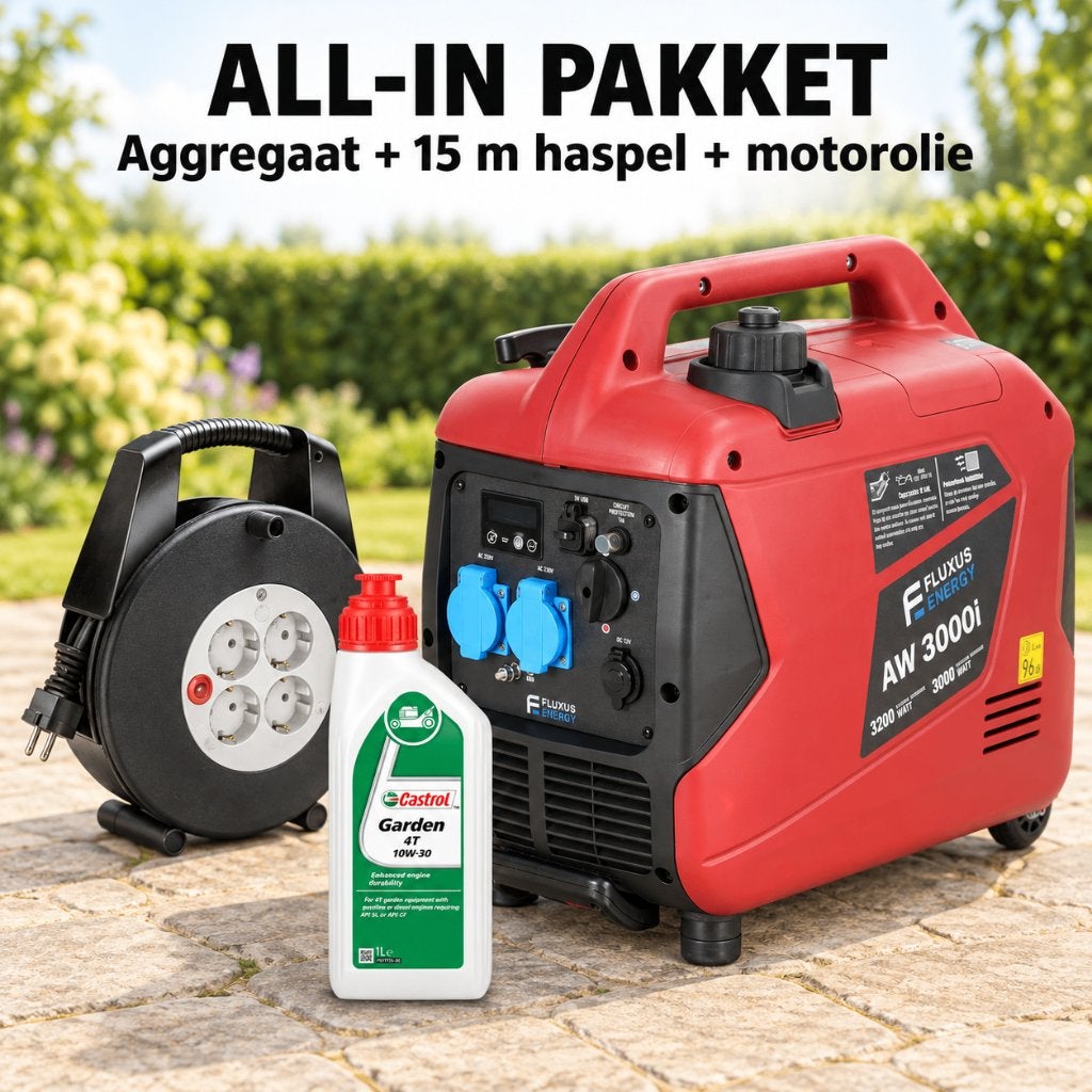 All-in Noodstroom Voor Thuis | Omvormer Aggregaat | 3 kW, Ophalen of Verzenden, Nieuw, Minder dan 5 kVA, Benzine