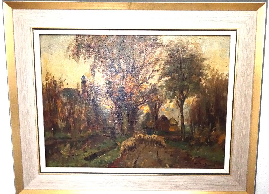 Jan J vd Stap Schilderij (paneel 50 x 37,5) Johannes Jacobus, Antiek en Kunst, Kunst | Schilderijen | Klassiek, Ophalen of Verzenden