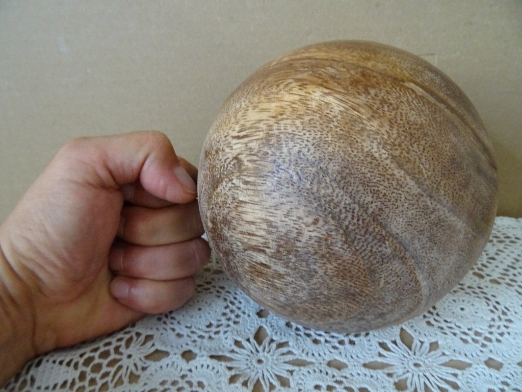 Curiosa houten bal 14cm J-Line decoratie bal paulownia hout?, Ophalen of Verzenden