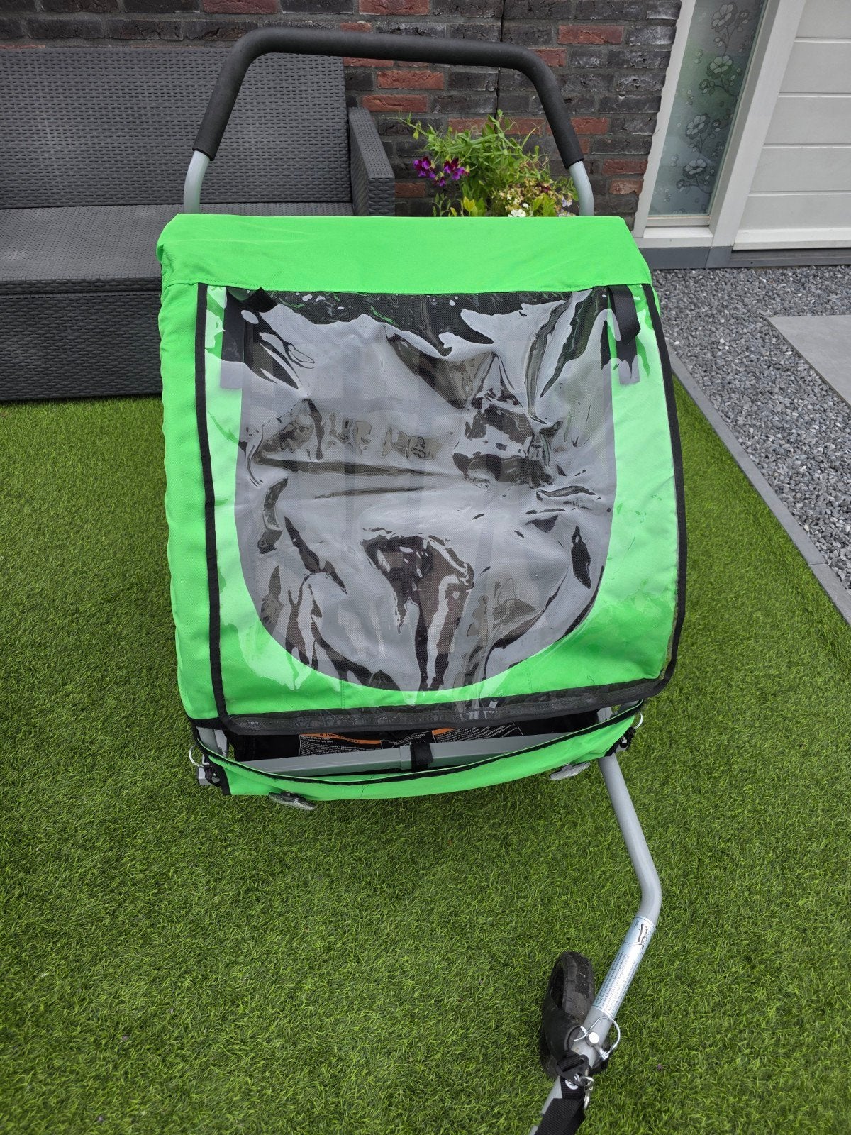Fietskar/buggy voor 2 kinderen - Groen, Ophalen, Zo goed als nieuw, Kinderkar, 40 tot 60 kg