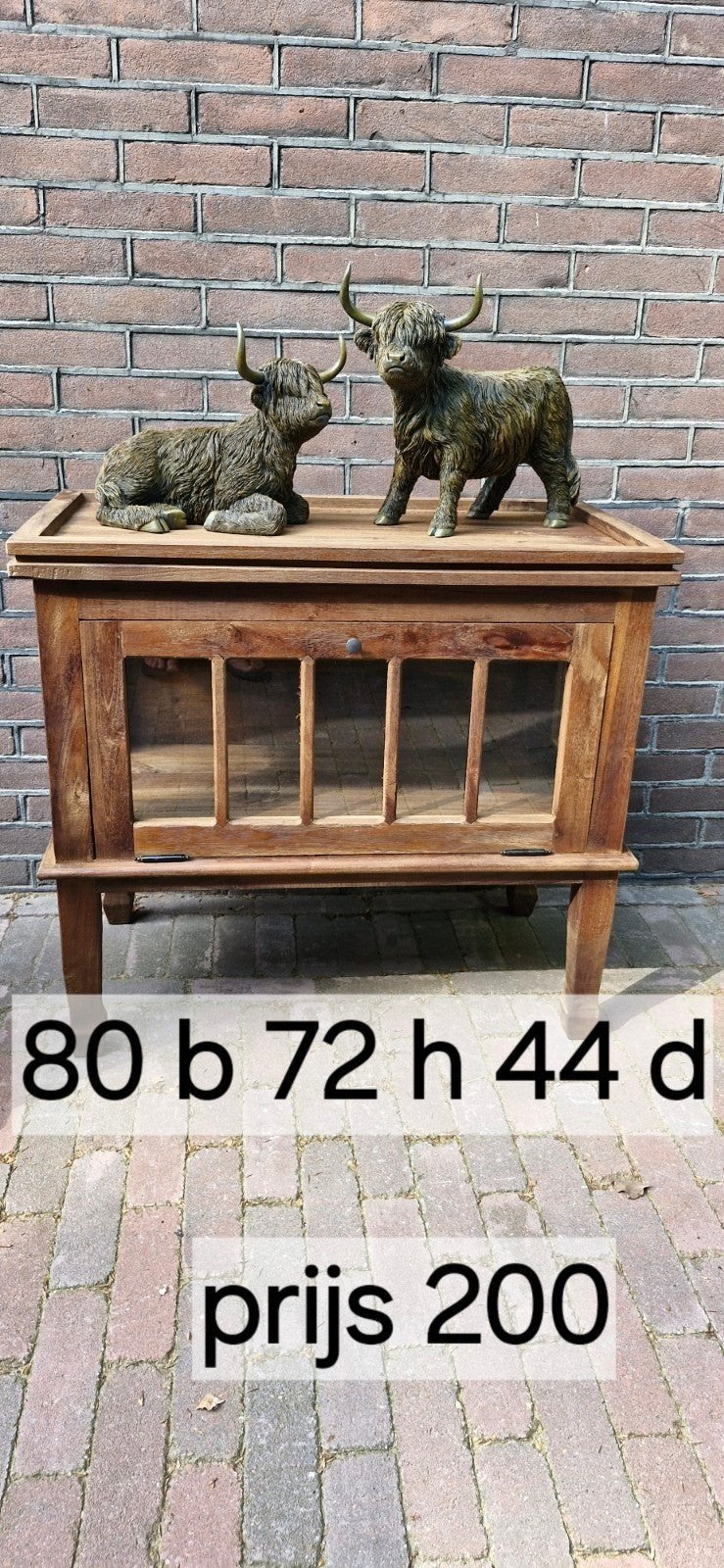 Groot theekastje van hout, Ophalen, Nieuw
