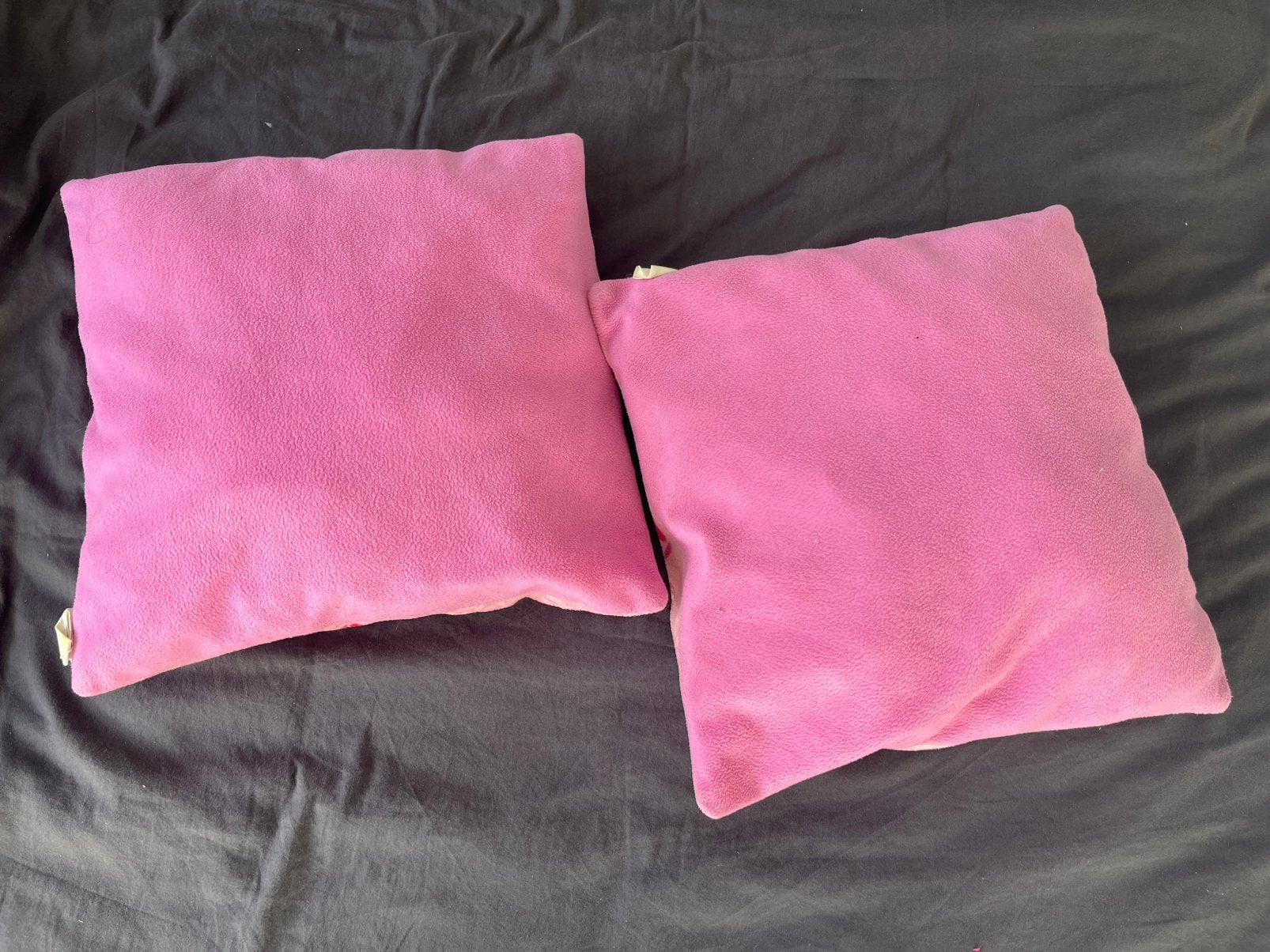 Disney Belle en het Beest fleece sierkussens Set 35x35x10 cm, Kleed of Kussen, Zo goed als nieuw, Disney, Roze