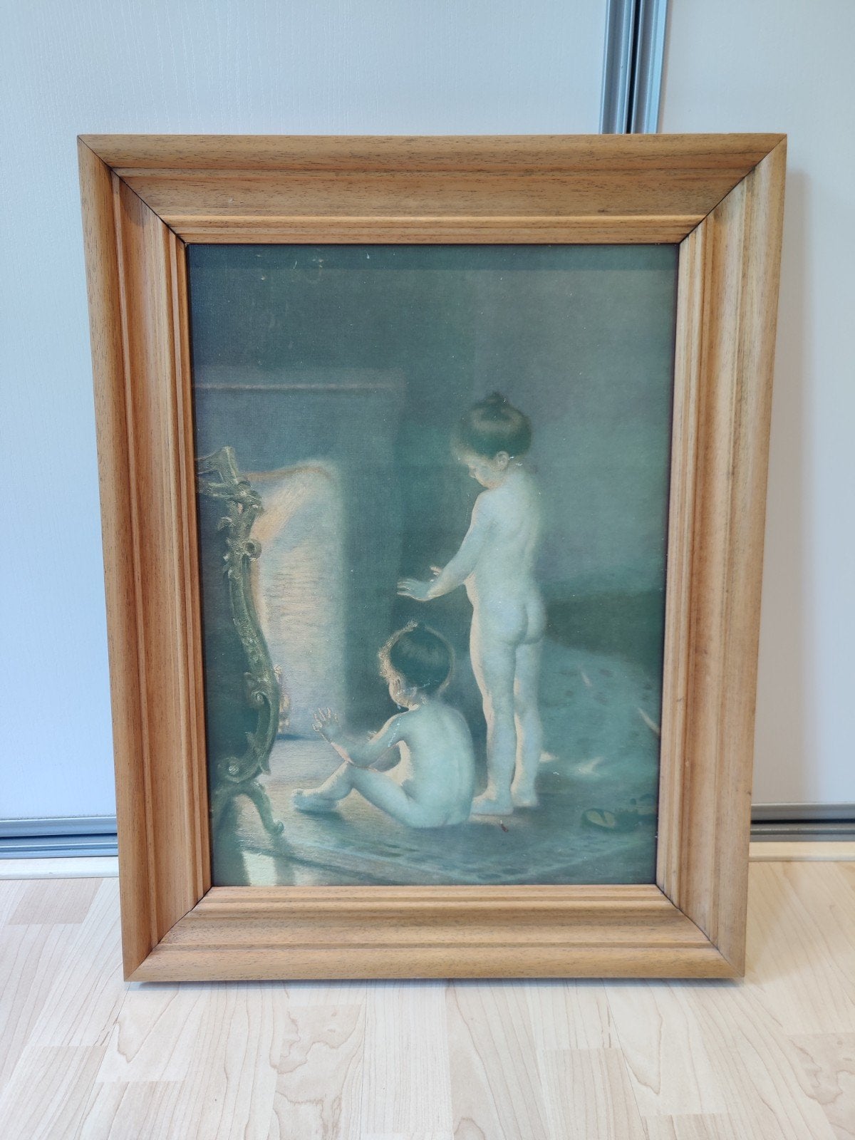 Eiken lijst met schilderprint, Antiek en Kunst, Kunst | Schilderijen | Klassiek, Ophalen, Paneel, Bijzondere lijst, Portret of Personen