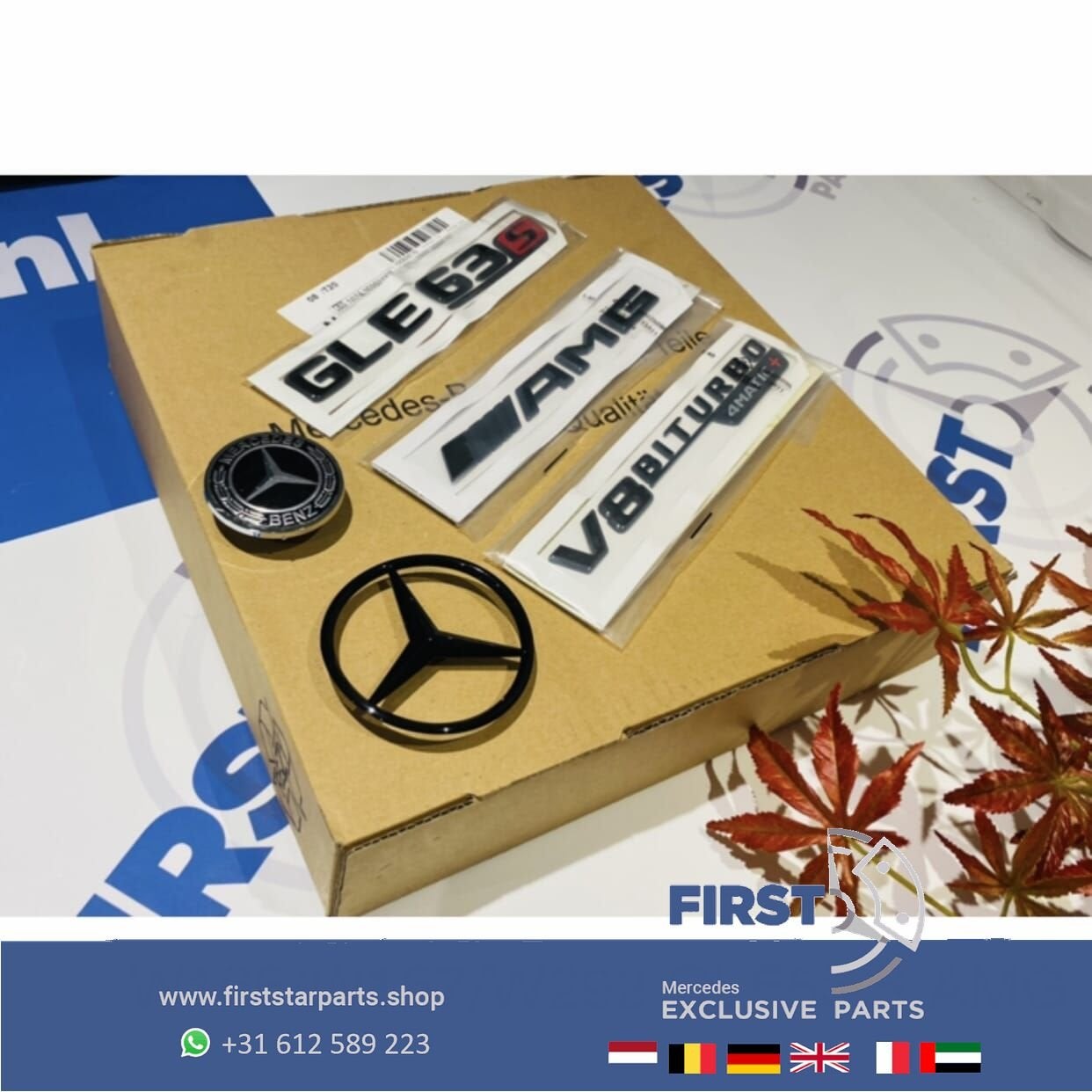 W166 W167 W292 GLE63S AMG LOGO SET GLE 63 S ZWART EMBLEMEN S, Gebruikt, -, Ophalen of Verzenden, -