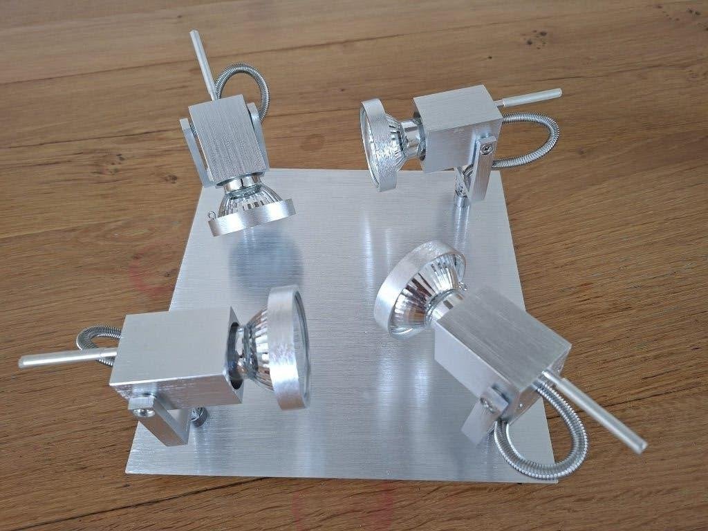Verstelbare plafondlamp met 4 spots, Ophalen, Zo goed als nieuw, Metaal