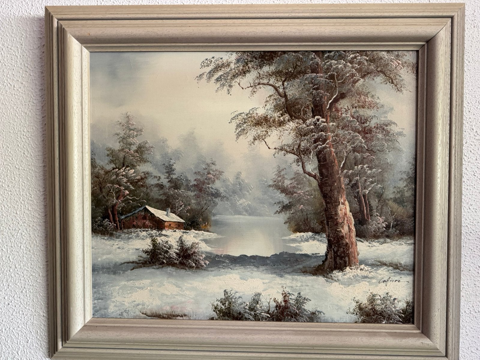 Irene Cafieri: sfeervolle winterse afbeelding., Antiek en Kunst, Ophalen