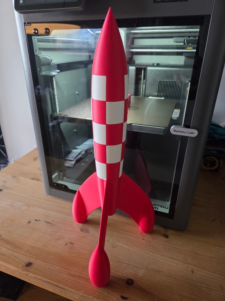Kuifje Raket 42 cm 3D Geprint PLA Matte, Ophalen of Verzenden, Nieuw