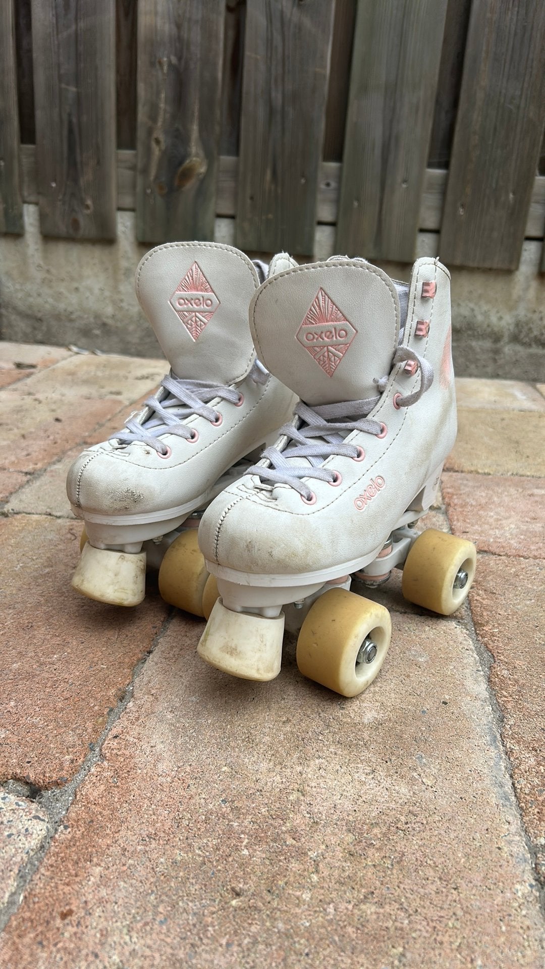 Witte rolschaatsen mt 33, Ophalen of Verzenden, Gebruikt