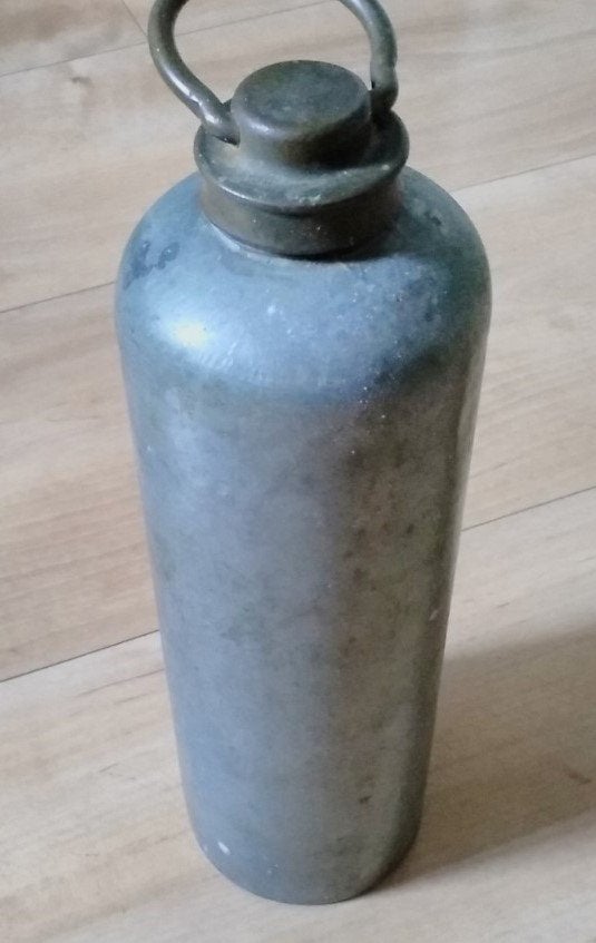 Oude warmwater/ bedkruik van verzinkt ijzer / vintage, Ophalen of Verzenden
