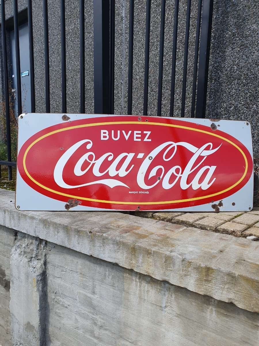 origineel emaile bord Coca-Cola vintage, Ophalen, Reclamebord