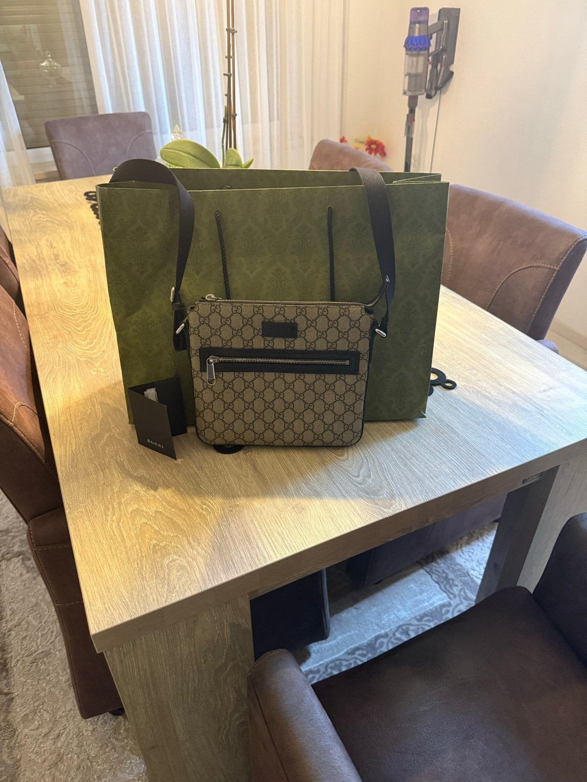 Gucci GG Supreme Messenger Tas - Zo goed als nieuw, Overige merken, Bruin, Ophalen of Verzenden, Zo goed als nieuw