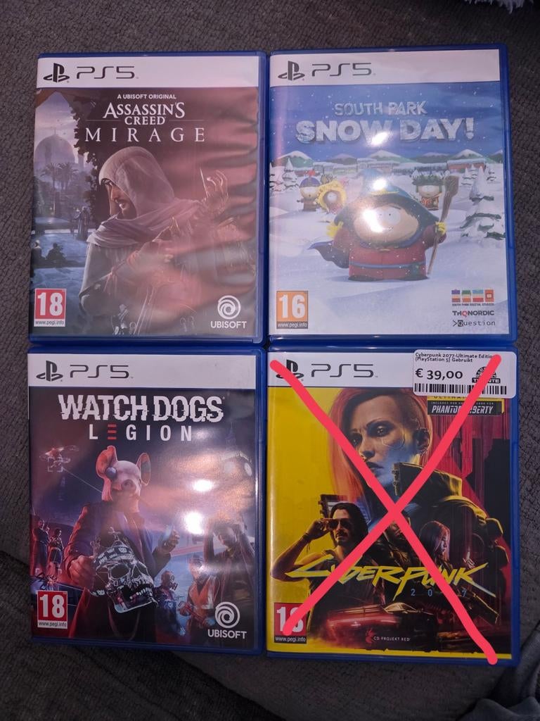 Cyberpunk 2077, Assassin's Creed, South Park, Watch Dogs, Cl, Spelcomputers en Games, Games | Sony PlayStation 5, Online, Vanaf 18 jaar