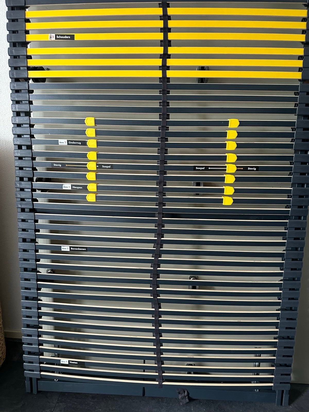 Lattenbodem 120x200cm verstelbaar per zone,  plus 2 toppers, Ophalen, Eenpersoons, Nieuw, 120 cm