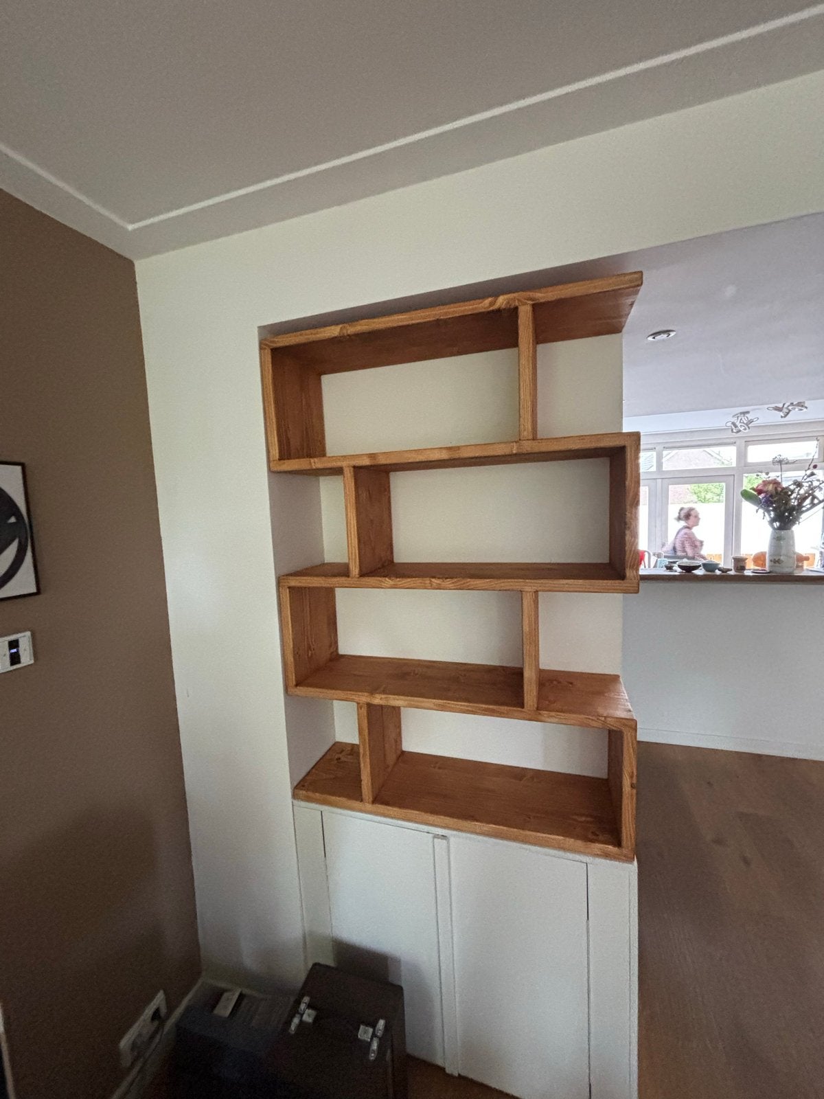 Mooie zelfgemaakte massiefhouten kast/boekenrek, Met plank(en), Nieuw, 150 tot 200 cm, 25 tot 50 cm