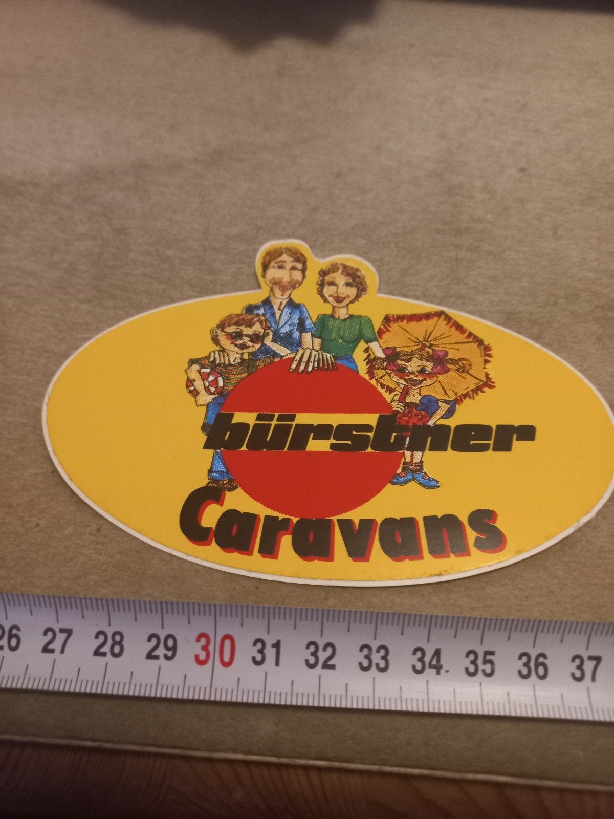 Vintage Bürstner Caravans Sticker - Zeldzaam verzamelobject, Verzamelen, Stickers, Ophalen of Verzenden