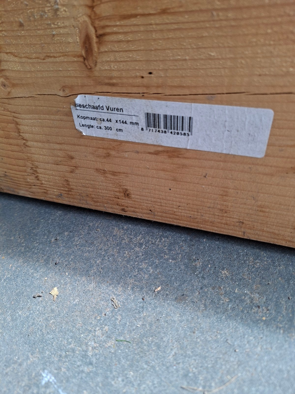 Houten balk 300x4,4x14,4 cm, Ophalen, Balk, Vuren, 50 mm of meer