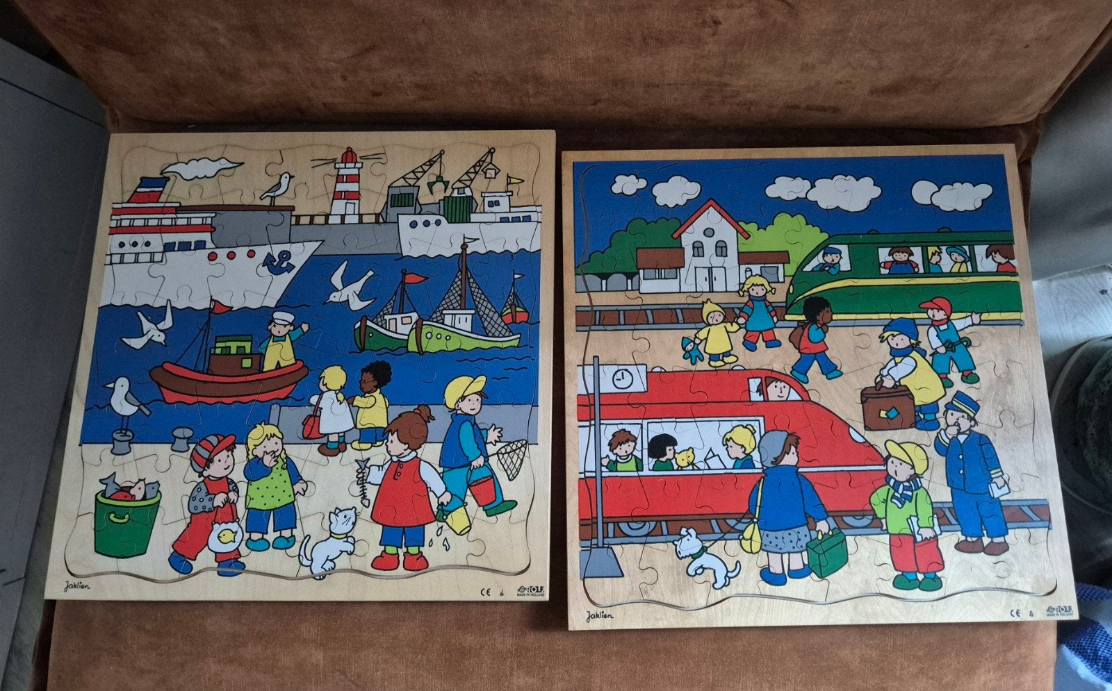 Grote Rolf, Jaklien houten puzzel (64 stukjes), Gebruikt, Van hout, 4 tot 6 jaar, Meer dan 50 stukjes