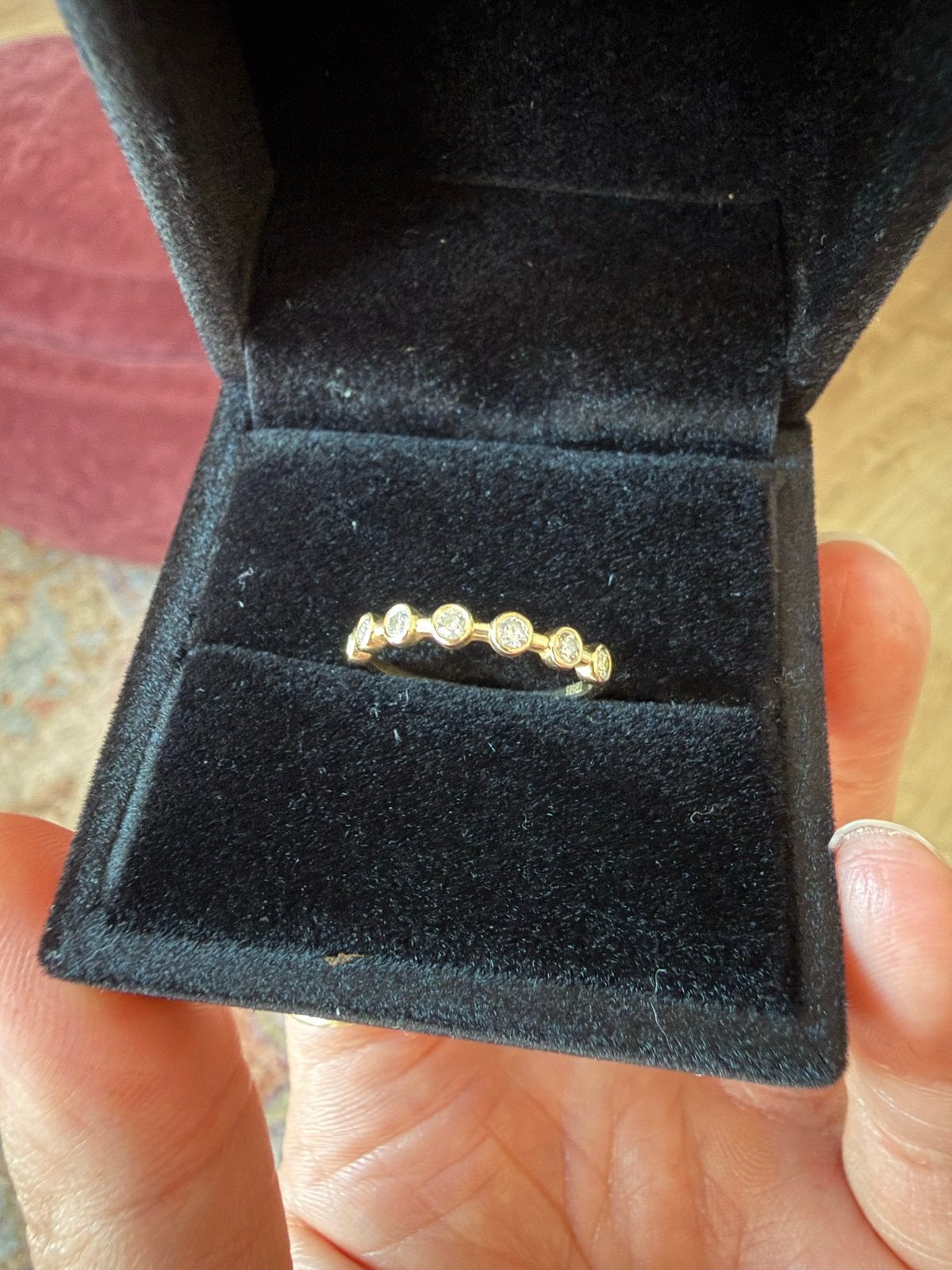 Isabel Bernard ring 14K goud met 7 diamanten size 48, Ophalen, Met edelsteen, Dame, Goud