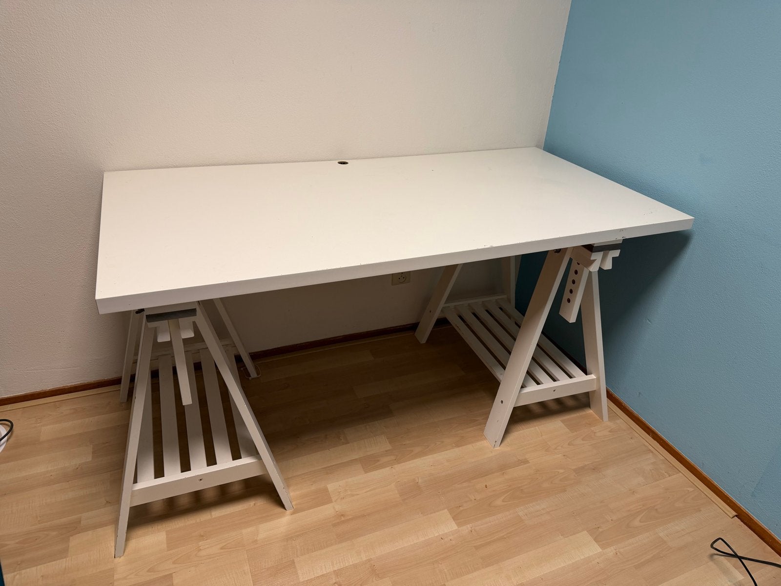 IKEA Bureau - 150 x 75. Schragen + blad, Ophalen, Gebruikt, 150 cm, Spaanplaat of MDF