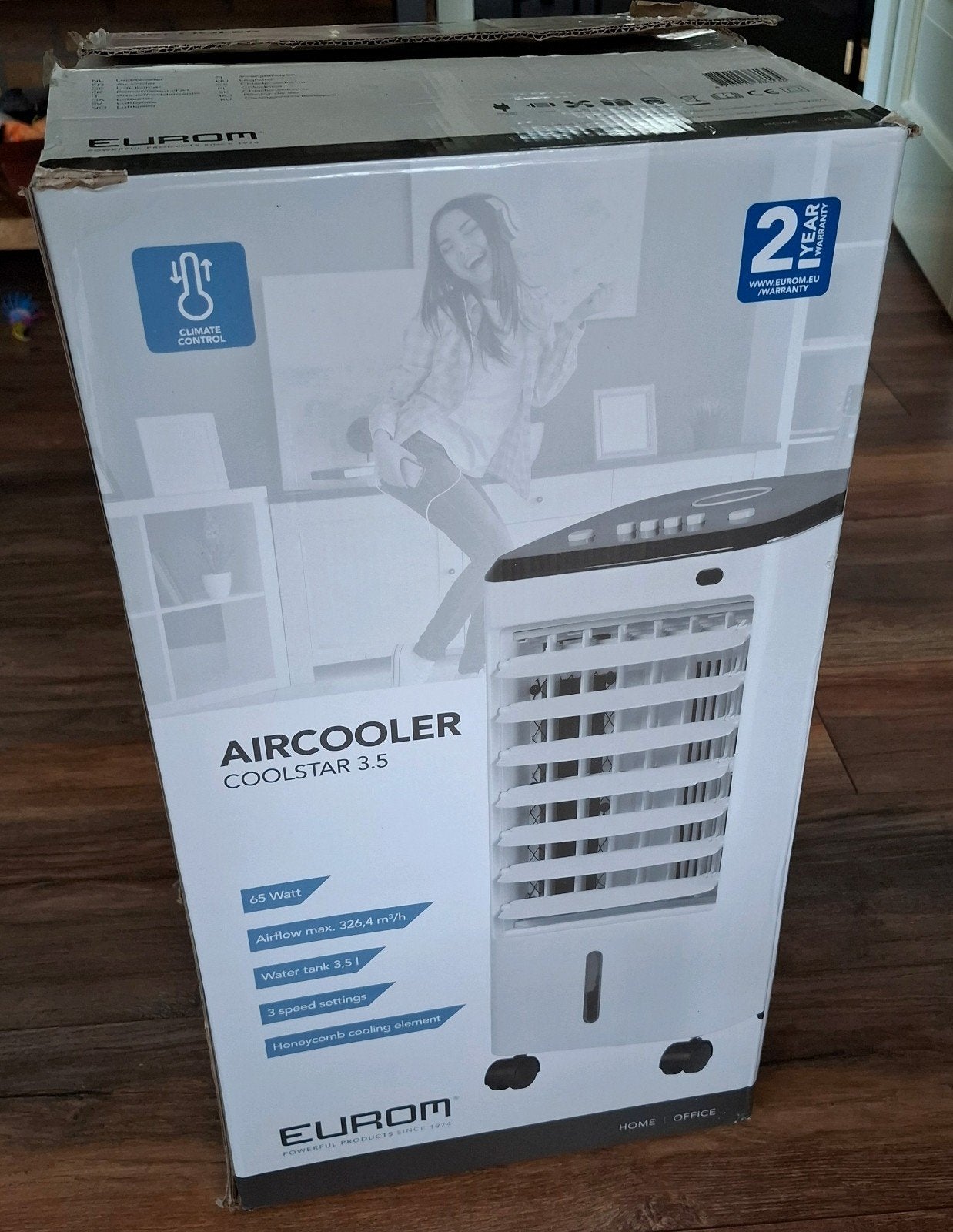 Eurom CoolStar 3.5 Aircooler, Witgoed en Apparatuur, Airco's, Ophalen, Minder dan 60 m³, 3 snelheden of meer, Koelen en Ontvochtigen