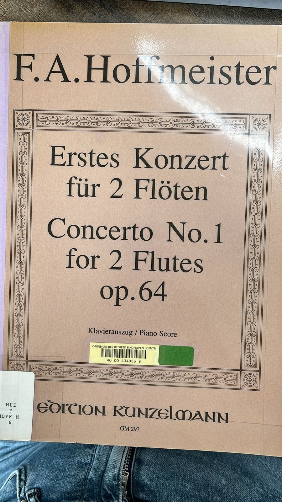 F.A. Hoffmeister - Concerto No.1 voor 2 Fluiten op.64, Gebruikt, Klassiek, Dwarsfluit of Piccolo, Ophalen of Verzenden