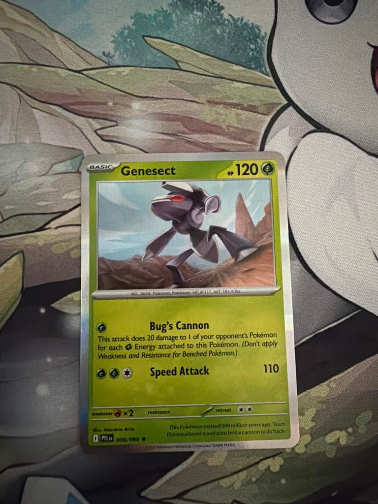 Genesect #8 Holo Pokémon Kaart - Zeldzaam en Glanzend, Ophalen of Verzenden, Zo goed als nieuw, Losse kaart, Foil
