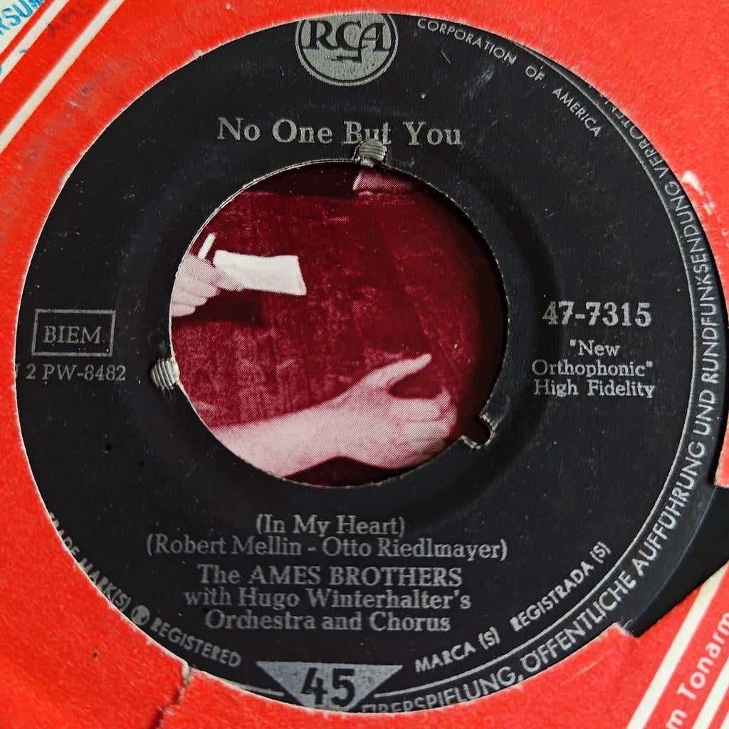 The Ames Brothers - No One But You / Pussy Cat (Single), Gebruikt, Voor 1960, 7 inch, Single