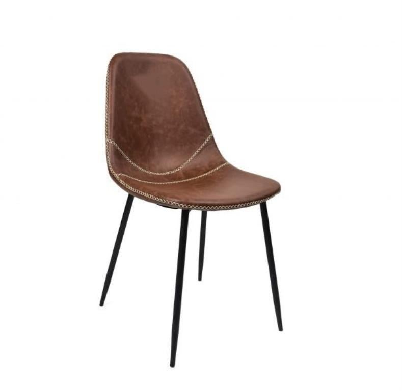VINTAGE LEREN KUIPSTOELEN, Dutchbone franky UP stoel  687, Ophalen of Verzenden, Nieuw, Bruin, Vijf, Zes of meer stoelen