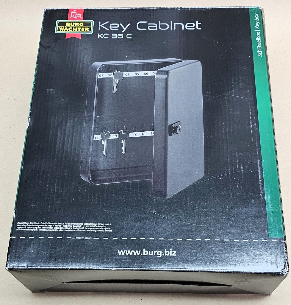 Burg Wächter KC36C sleutelkast nieuw in doos met codeslot, Metaal, 30 cm, Zwart, Nieuw