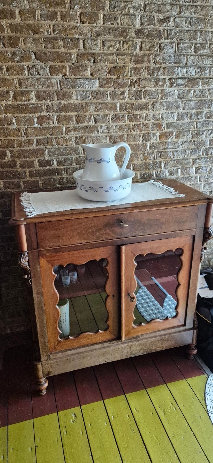 Antiek kastje met lampetset, Antiek en Kunst, Ophalen