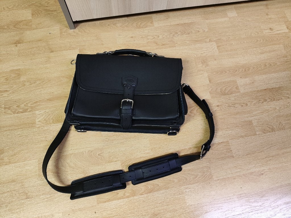 Saddleback Leather Slim Leather Briefcase, Ophalen of Verzenden, Nieuw, Zwart, Leer