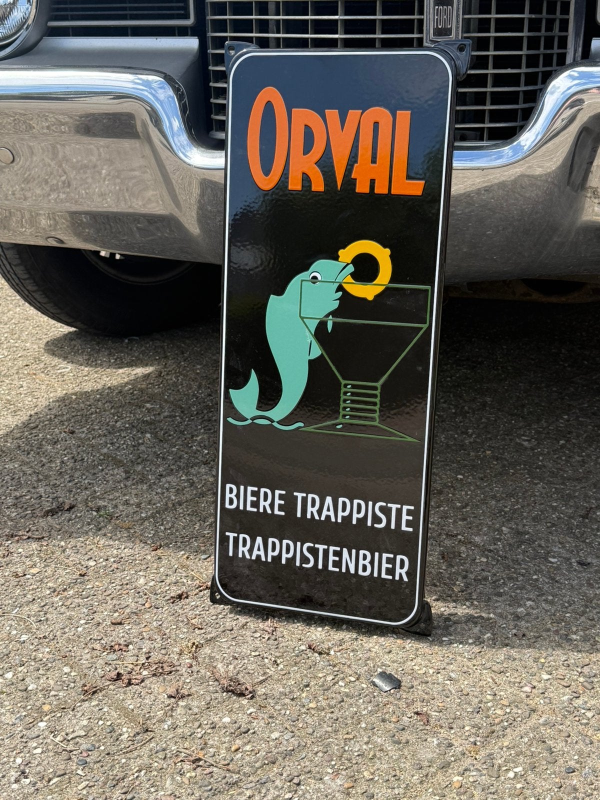 Orval Emaille Bord - Biere Trappiste Trappistenbier, Antiek en Kunst, Antiek | Emaille, Ophalen of Verzenden