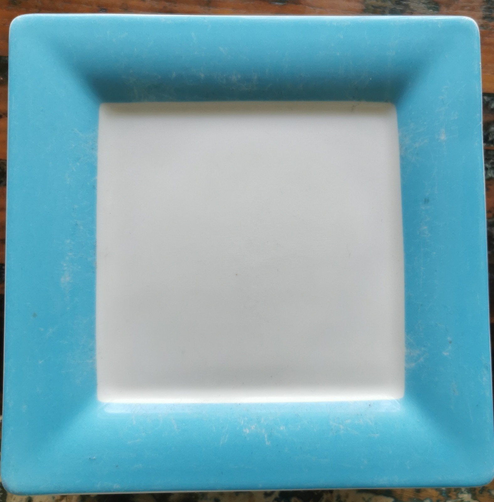 Villeroy & Boch borden, vierkant, turquoise en wit, Ophalen of Verzenden