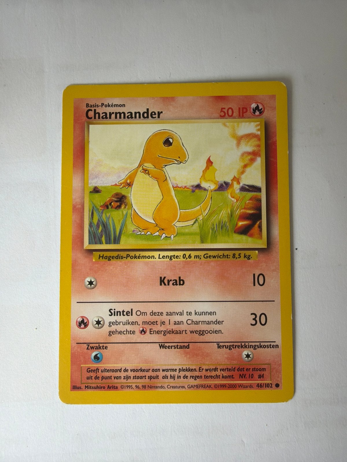 Pokémon Kaart Charmander Basis-Pokémon 50 IP, Ophalen of Verzenden, Gebruikt, Losse kaart